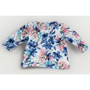 Alfred Dunner Top‎ Multicolored Floral Jeweled Neckline Women's Medium PM